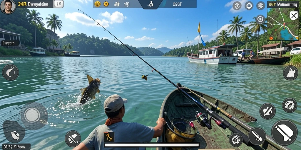 Gameplay memancing yang menarik dan realistis di 34R.