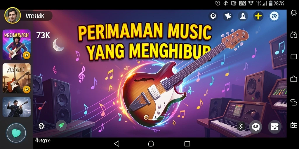 Tampilan gameplay 73K yang interaktif dan menghibur.
