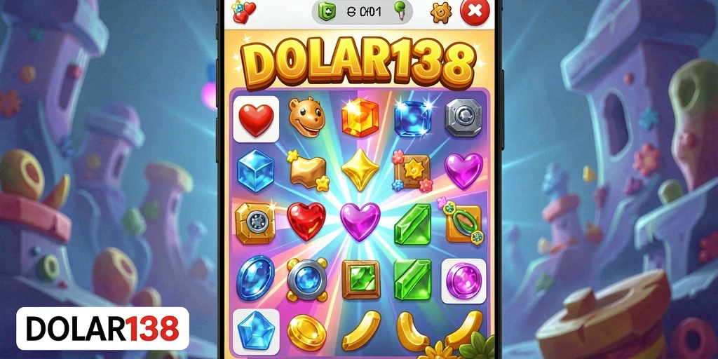 Tampilan gameplay DOLAR138 dengan kombinasi menarik item Match-3.