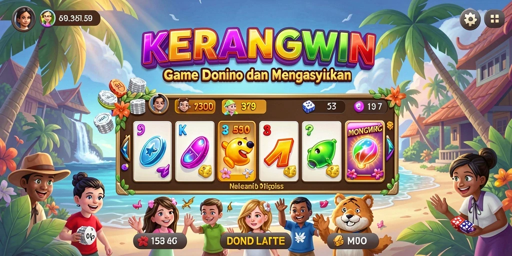 Tampilan gameplay Domino seru di KERANGWIN.