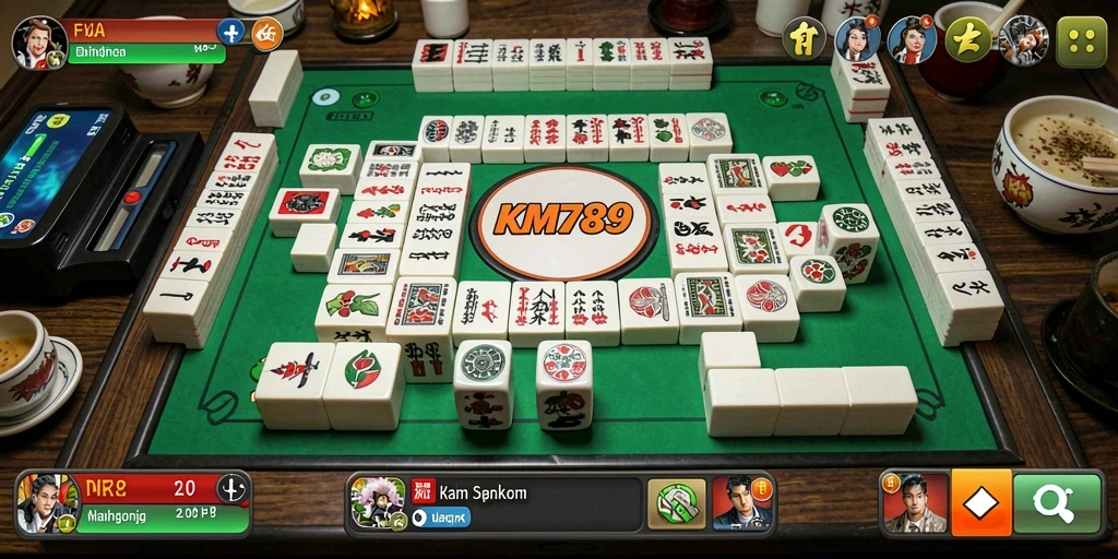 Screenshot gameplay KM789 yang menampilkan keseruan permainan Mahjong.