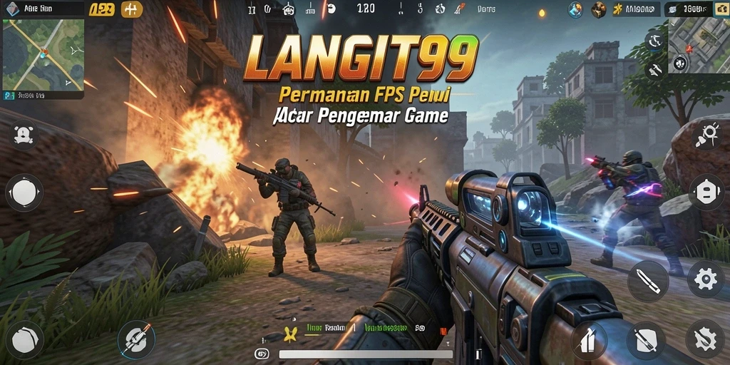 Tampilan gameplay mendebarkan dalam LANGIT99 dengan aksi FPS terbaik.