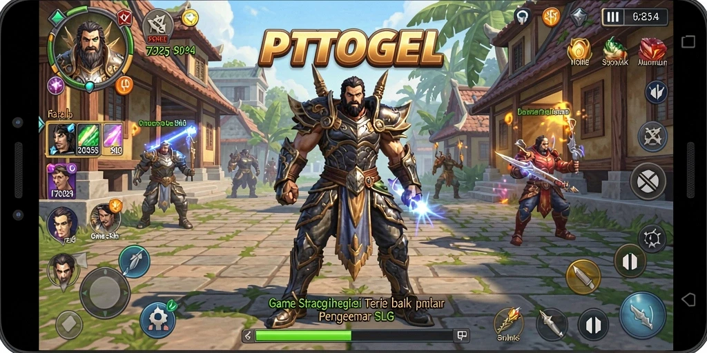 Tampilan screenshot utama PTTOGEL menampilkan aksi pertempuran yang seru.